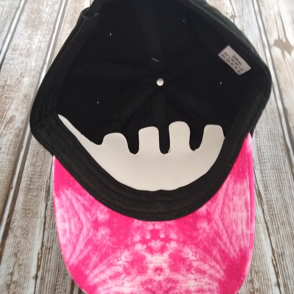 New Disney Minnie Mouse Tye Dye Hat Women's Pink and Black Baseball Cap OSFM - Picture 5 of 5